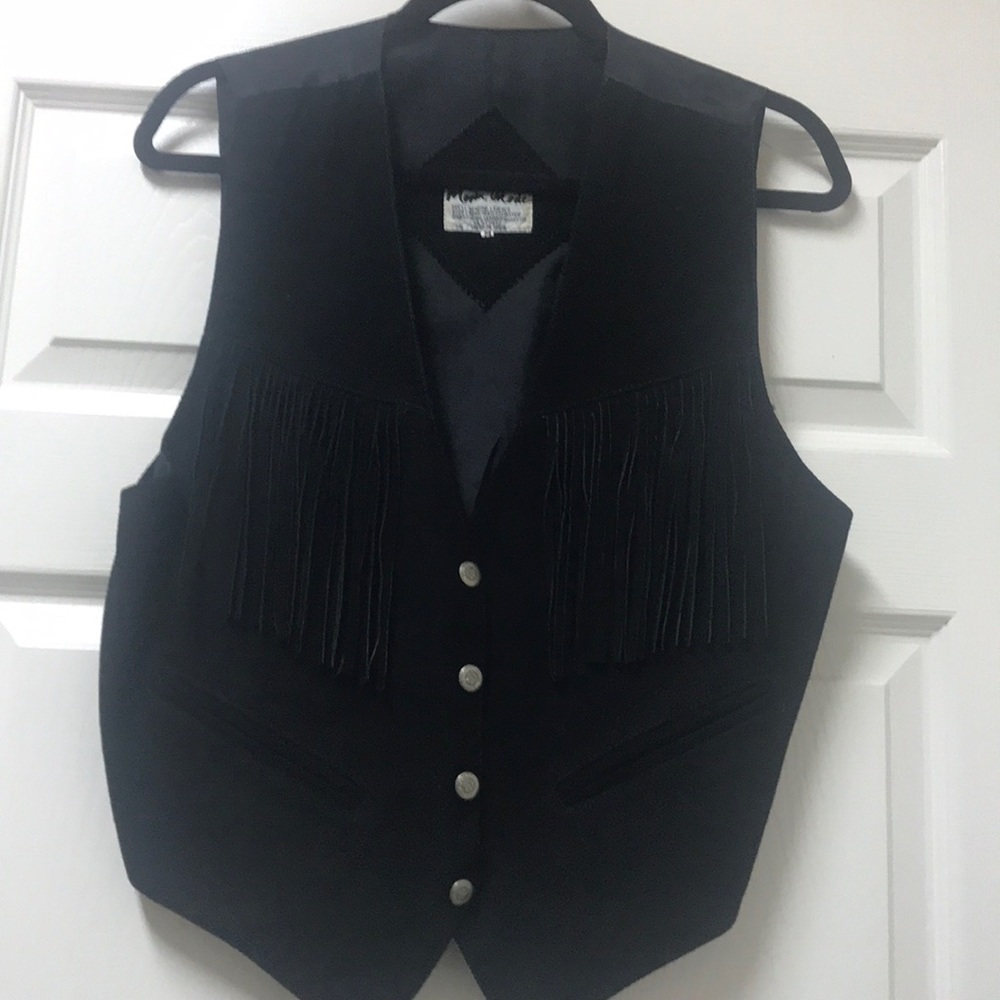🎩👖Black Suede Leather vest